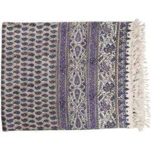 Persisches Tischtuch: Isfahans traditionelle Kalamkari Blockdruck Blau
