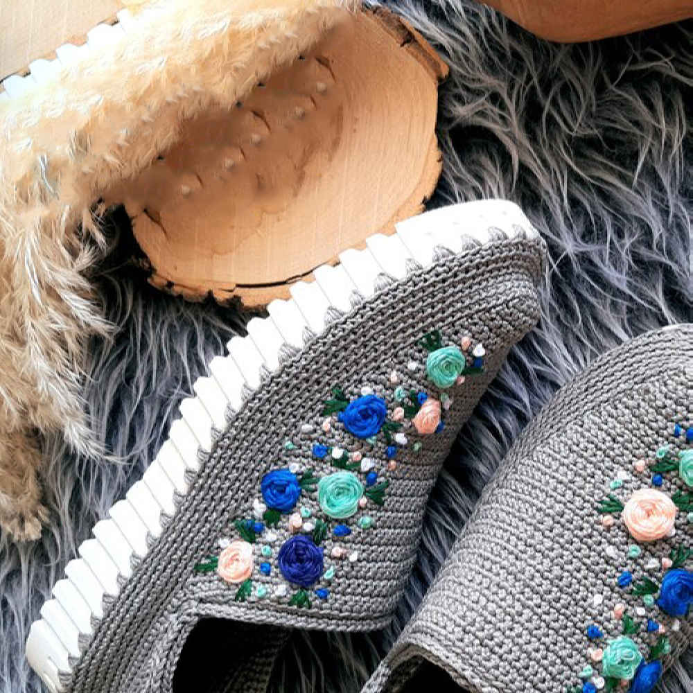 Giveh Schuhe – Persische Handgefertigte Atmungsaktive Fußbekleidung Blume