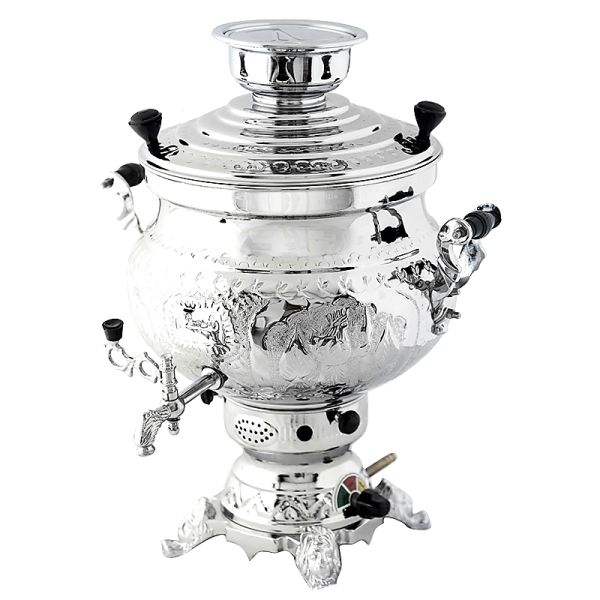 Persischer Gas-Samowar Traditionelles Design Teekocher Blumenmuster 10-Liter