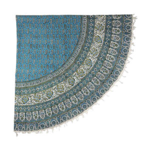 Persisches Tischtuch: Isfahans traditionelle Kalamkari Blockdruck Rund