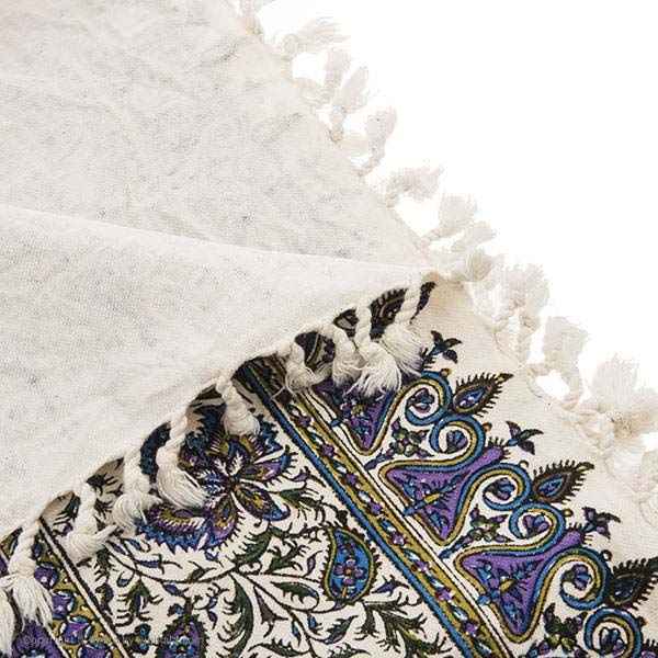 Persisches Tischtuch: Isfahans traditionelle Kalamkari Blockdruck Blau