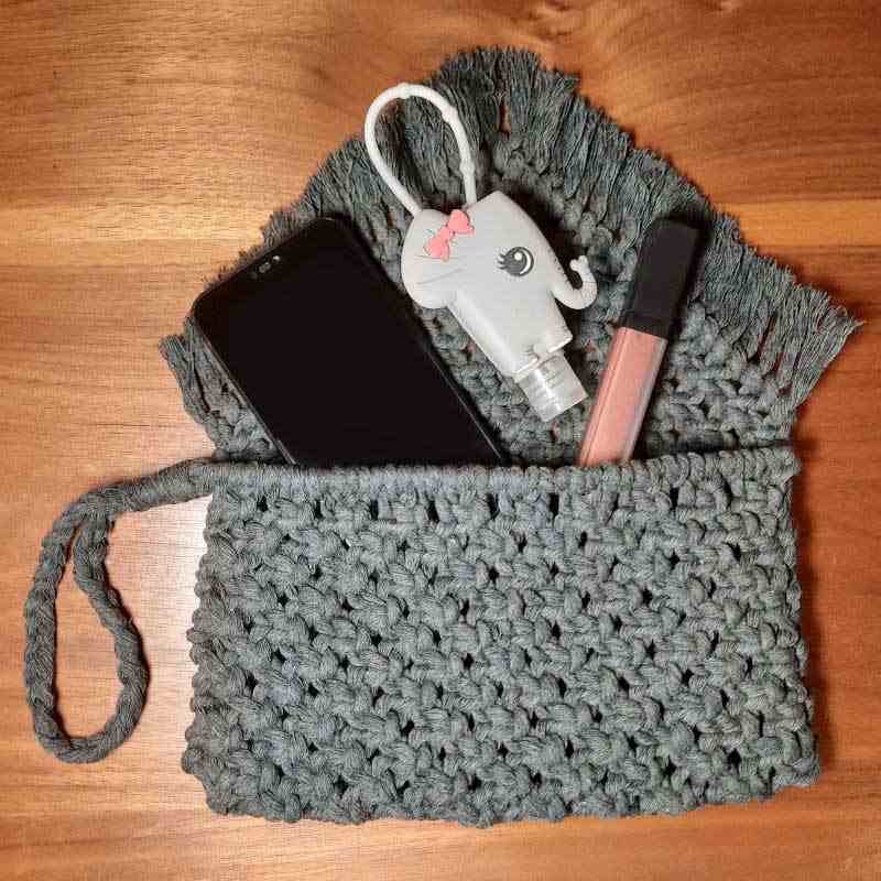 Macrame Clutch Handbag in Boho Style – Model Goshe