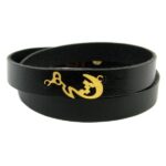 Persisches Lederarmband für Männer und Frauen – Schwarz Hich
