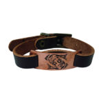 Leder- und Kupferarmband künstlerisch - Esfand-Symbol