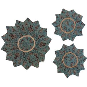 Set aus 3 persischen Tischdecken, luxuriös Yazds Termeh Star