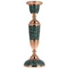 Handgefertigter persischer Kupfer-Kerzenständer – Eingelegtes Türkis-Design – Yas