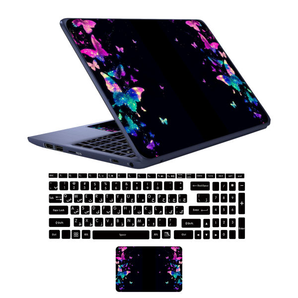Laptop- und Tastatur-Aufkleber Modell Schmetterling