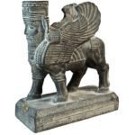 Historische Persepolis Hornlöwe mit Menschlichem Kopf Figur