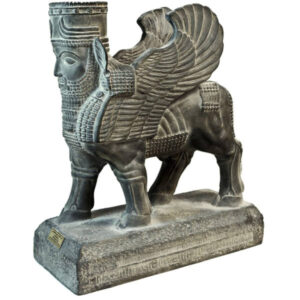 Historische Persepolis Hornlöwe mit Menschlichem Kopf Figur