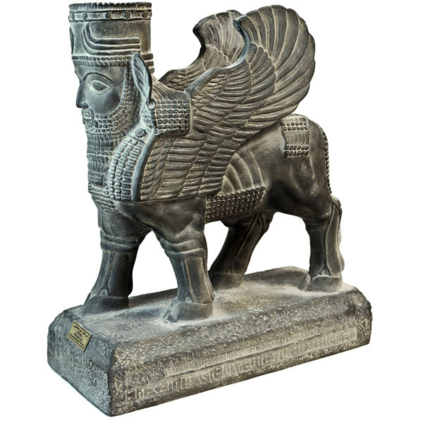 Historische Persepolis Hornlöwe mit Menschlichem Kopf Figur