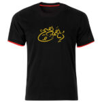 Schwarzes Baumwoll-T-Shirt im Persischen Stil Modell Hich — Markantes Design Hich-Kalligrafie