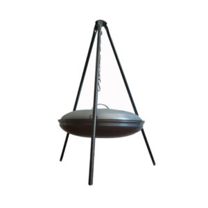 Kessel-Campingkochtrepod mit Pfanne – Robuste Bauweise