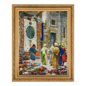 Handgeknüpfter persischer Bildteppich aus Tabriz, der den Kairo-Basar darstellt