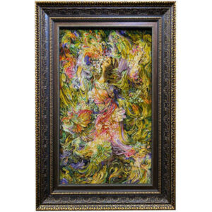 Handgeknüpfter persischer Wandteppich aus Tabriz, der eine Miniatur darstellt