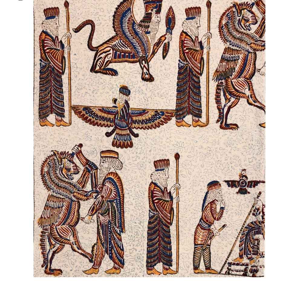 Persisches Tischtuch: Isfahans traditionelle Kalamkari Blockdruck Takht-e Jamshid