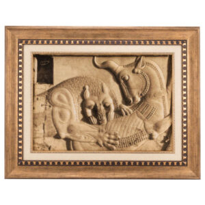 Handgeknüpfter persischer Bildteppich aus Tabriz, der Persepolis darstellt