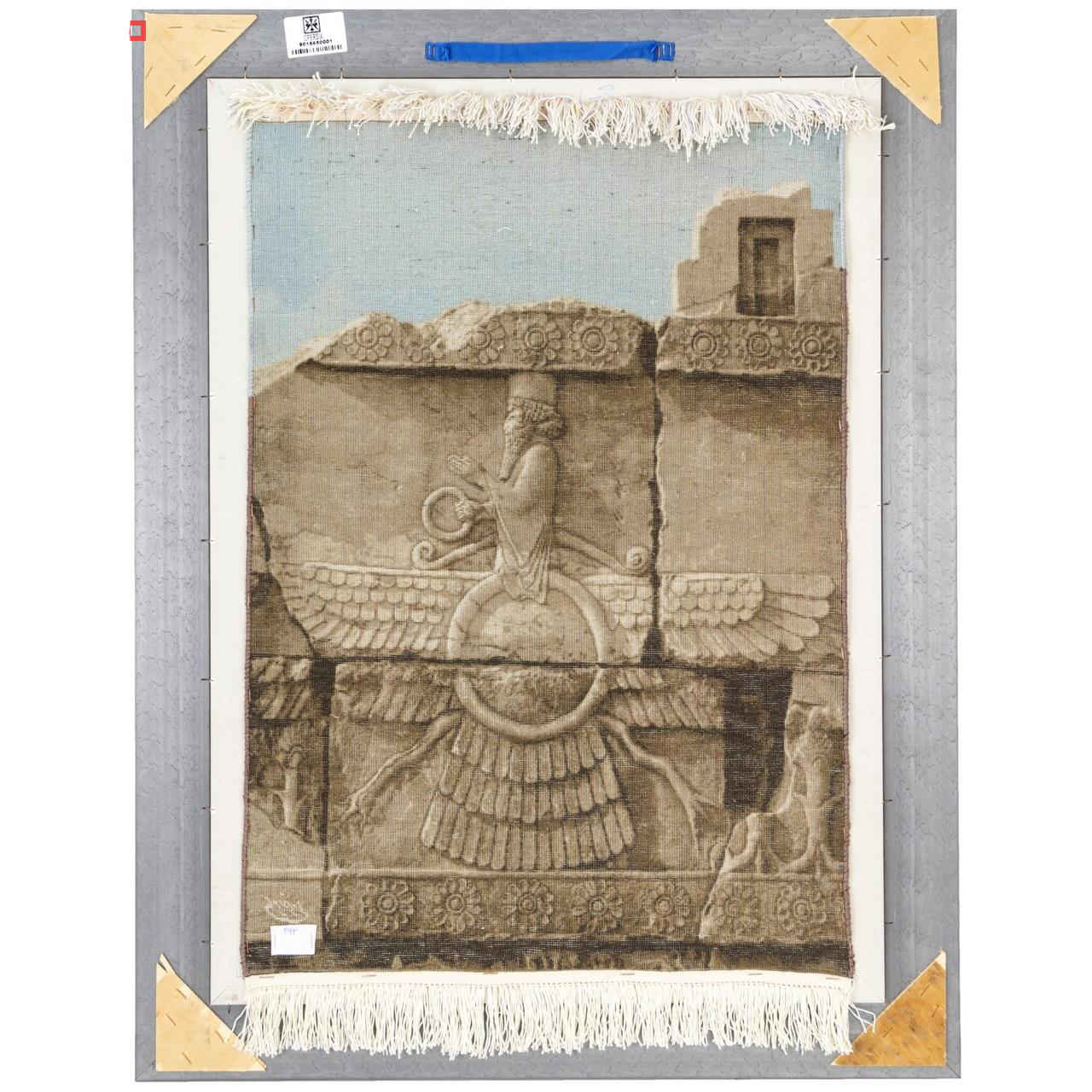 Handgeknüpfter persischer Bildteppich aus Tabriz, der Persepolis darstellt