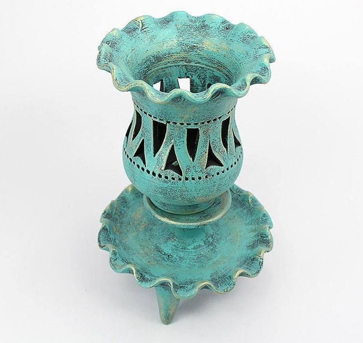 Persischer Töpfer-Kerzenständer handgefertigt mit kunsthandwerklicher Eleganz Dastnegar