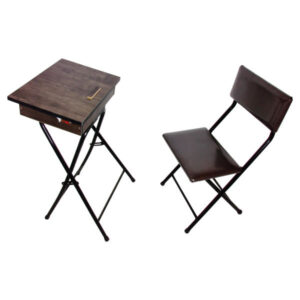 Set aus stapelbarem Gebetsstuhl & Tisch für Salah & Muslime, braun
