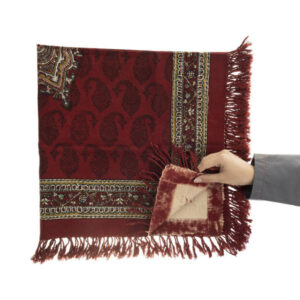 Persisches Tischtuch: Isfahans traditionelle Kalamkari Blockdruck Rot