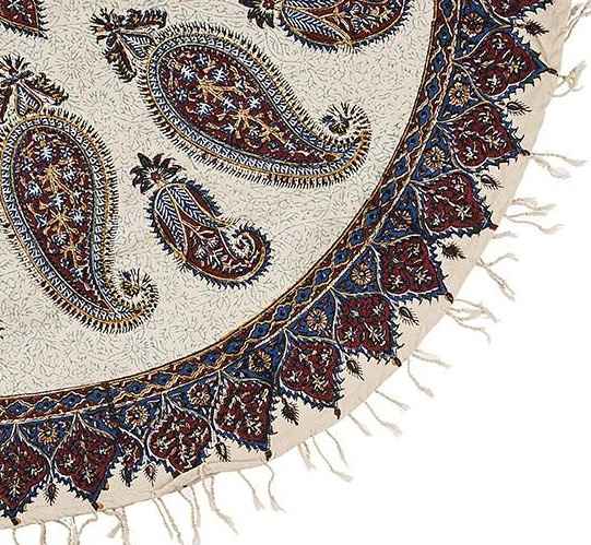 Persisches Tischtuch: Isfahans traditionelle Kalamkari Blockdruck Boteh Jegheh