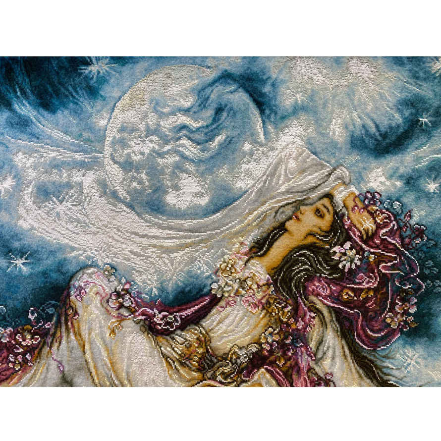 Handgeknüpfter persischer Wandteppich aus Tabriz, der eine Miniatur darstellt