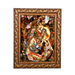 Handgeknüpfter persischer Wandteppich aus Tabriz, der die Miniatur von Freundlichkeit darstellt