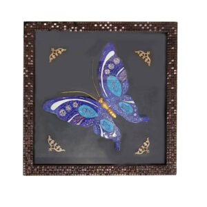 Gerahmte Metallkunst mit Minakari – Künstlerischer Schmetterling