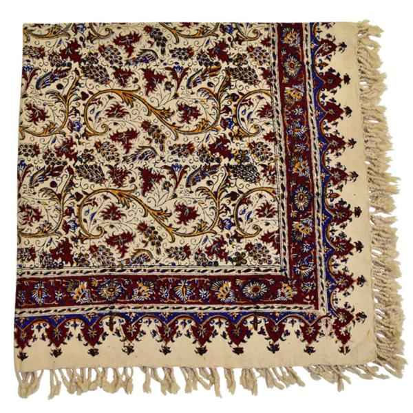 Persisches Tischtuch: Isfahans traditionelle Kalamkari Blockdruck Herbst