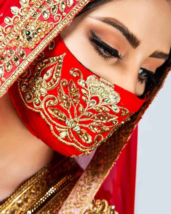 Handgefertigte Mode Stickerei Gesichtsmaske für Frauen - Modell Abtin