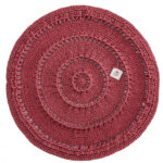 Handgewebter Boho-Makramee-Boden-Teppich – Rote Farbe