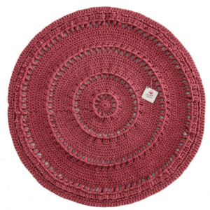 Handgewebter Boho-Makramee-Boden-Teppich – Rote Farbe