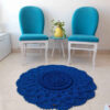 Handgewebter Boho-Makramee-Boden-Teppich – Muster „Blaues Maral“