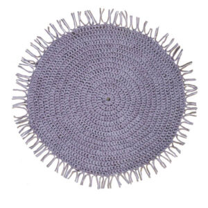 Handgewebter Boho-Makramee-Boden-Teppich – Violette Farbe