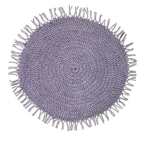 Handgewebter Boho-Makramee-Boden-Teppich – Violette Farbe