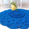 Handgewebter Boho-Makramee-Boden-Teppich – Muster „Blaues Maral“