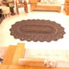Handgewebter Boho-Makramee-Boden-Teppich – Braune Farbe