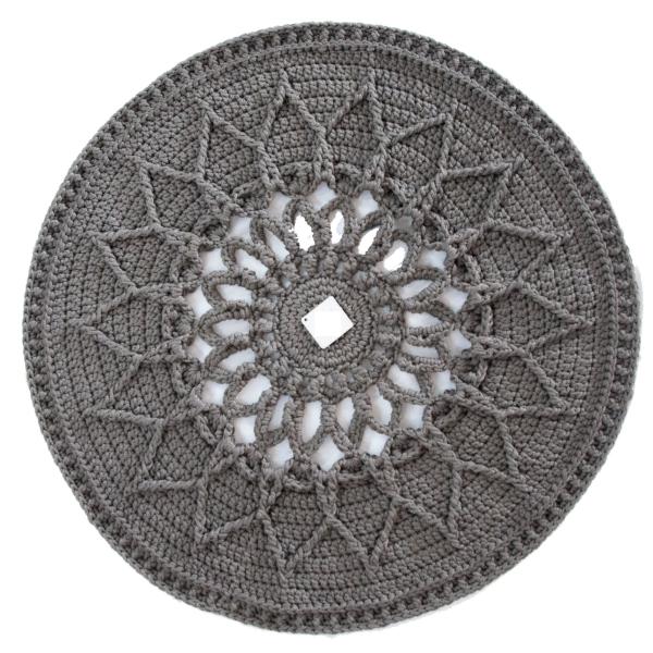 Handgewebter Boho-Makramee-Boden-Teppich – Sonnenmuster