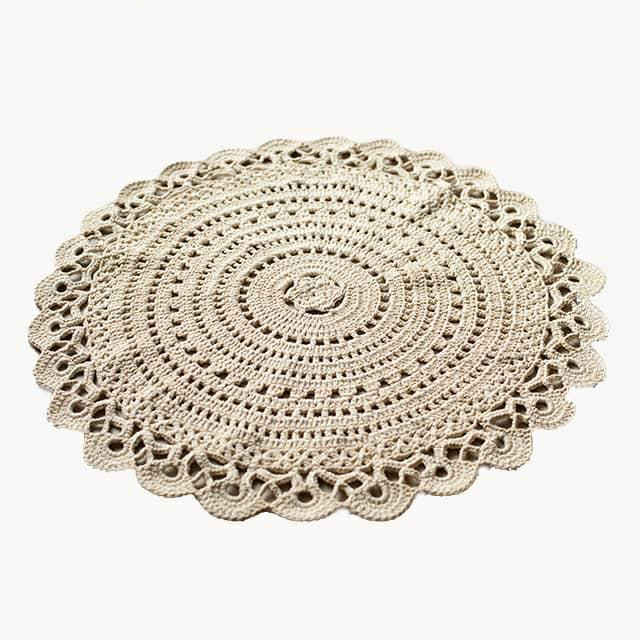 Handgewebter Boho-Makramee-Boden-Teppich – Design „Strahlende Sonne“