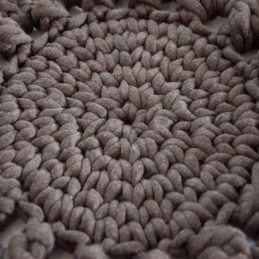 Handgewebter Boho-Makramee-Boden-Teppich – Sonnendesign