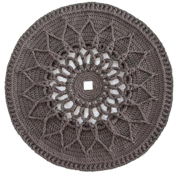 Handgewebter Boho-Makramee-Boden-Teppich – Sonnendesign
