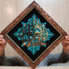 Gerahmte islamische Kalligraphie-Intarsien-Holzkunst – Hasbunallahu wa Ni'mal Wakil