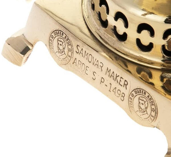 Persischer Samowar aus Messing Dekorativer Kohle-Teekocher 4-Liter