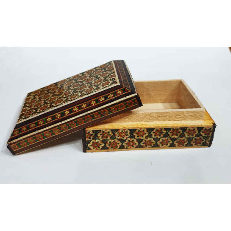 Handgefertigte Holz-Schmuckbox mit persischem Khatam-Design – Chehel Sotoon