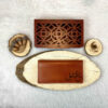 Persischer Leder-Langgeldbeutel mit Eshgh-Design