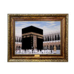 Islamischer Wandteppich Heilige Kaaba Modell Blauer Himmel