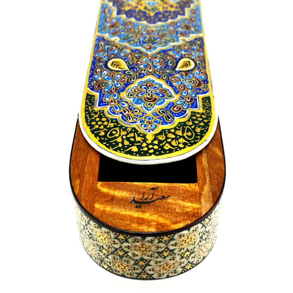 Holz-Bleistiftbox Handgefertigt mit persischer Khatamkari Kunst Dina