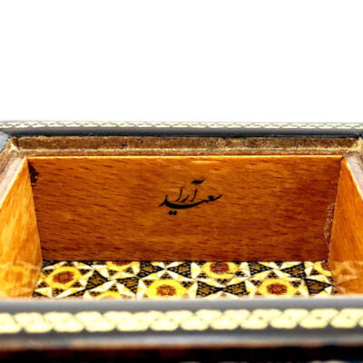Handgefertigte Holz-Schmuckbox mit persischem Khatam-Design – Königin