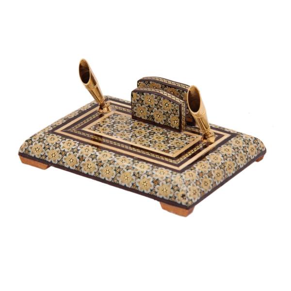 Handgefertigter persischer Holz-Stifthalter für den Schreibtisch - Elegance Khatamkari Kunst, Markland