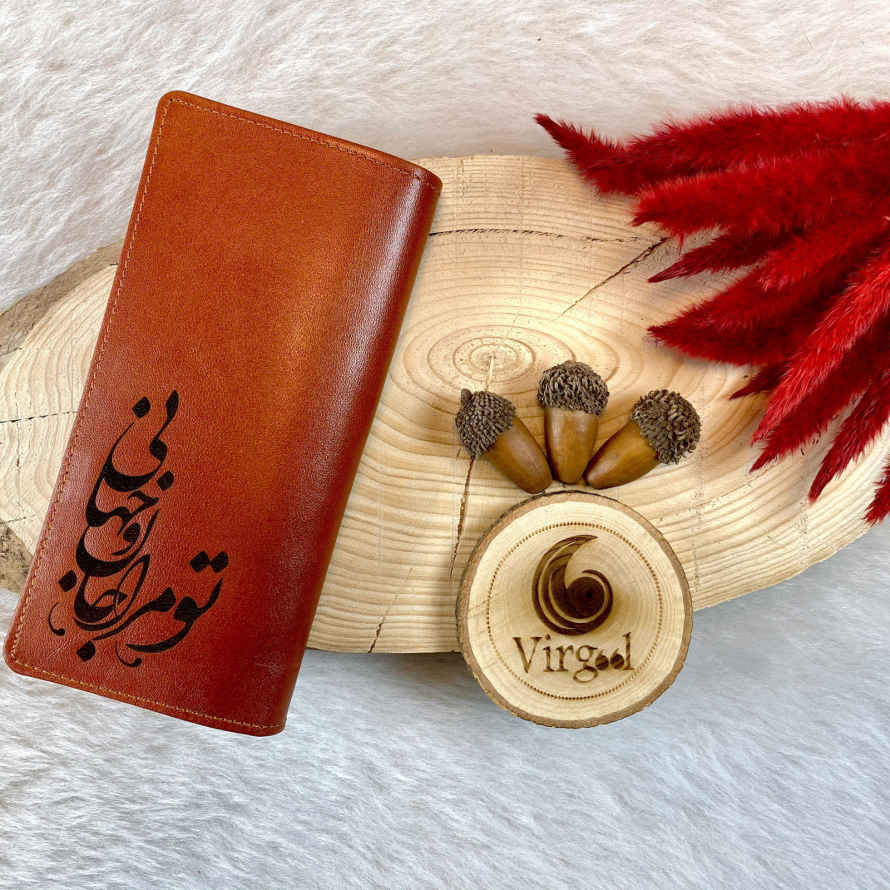 Persischer Leder-Langgeldbeutel mit Liebes-Design